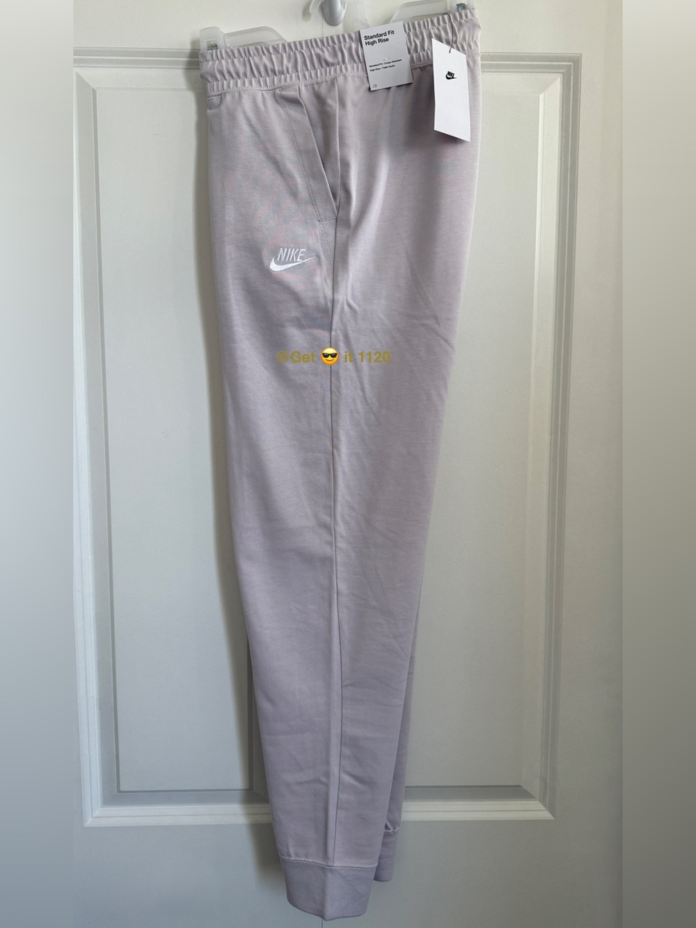 Nike Sportswear Women's High-Waisted Jersey Joggers DR6215-511 Platinum Violet M